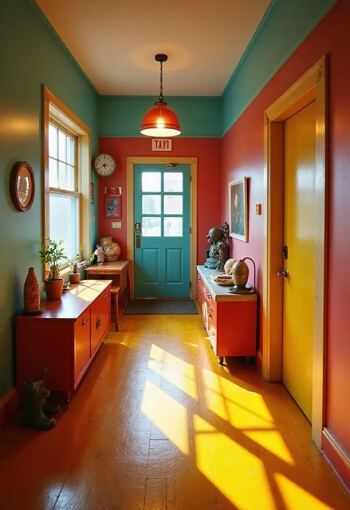 29 Bloxburg Hallway Ideas You Can Recreate Easily - 27. Retro Revival