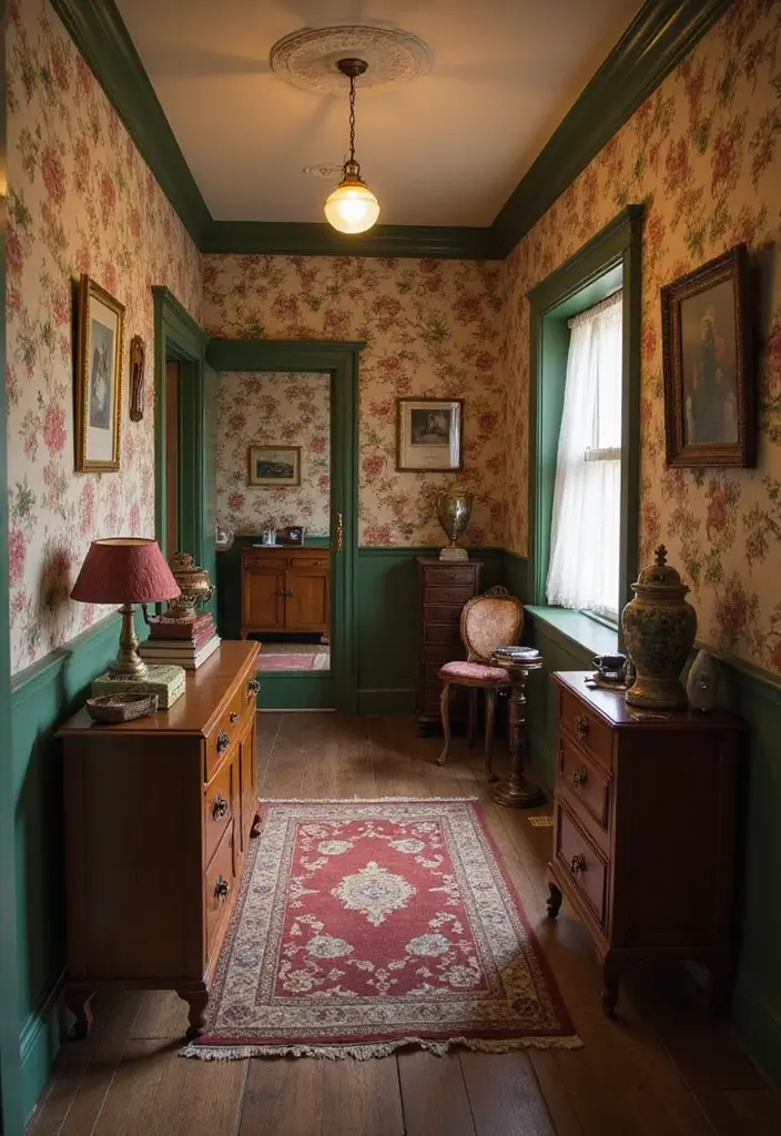 29 Bloxburg Hallway Ideas You Can Recreate Easily - 3. Vintage Charm