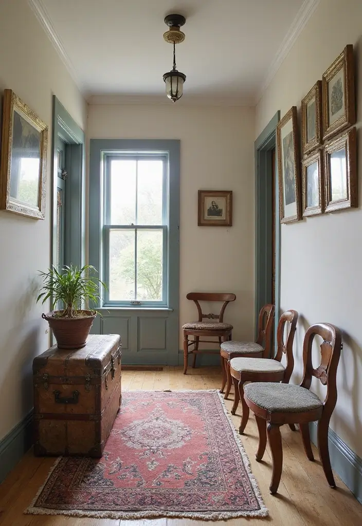 29 Entryway Decor Inspirations That Welcome Guests in Style 14 29 Entryway Decor Inspirations That Welcome Guests in Style - 14. Incorporate Vintage Finds