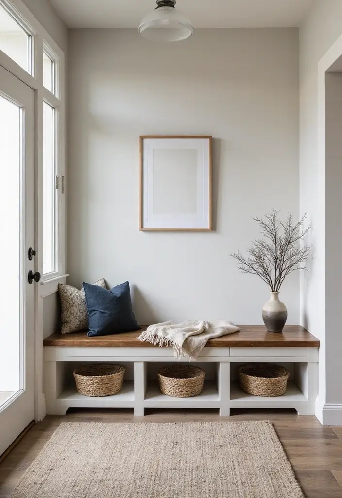 29 Entryway Decor Inspirations That Welcome Guests in Style 18 29 Entryway Decor Inspirations That Welcome Guests in Style - 18. Stylish Bench Solutions