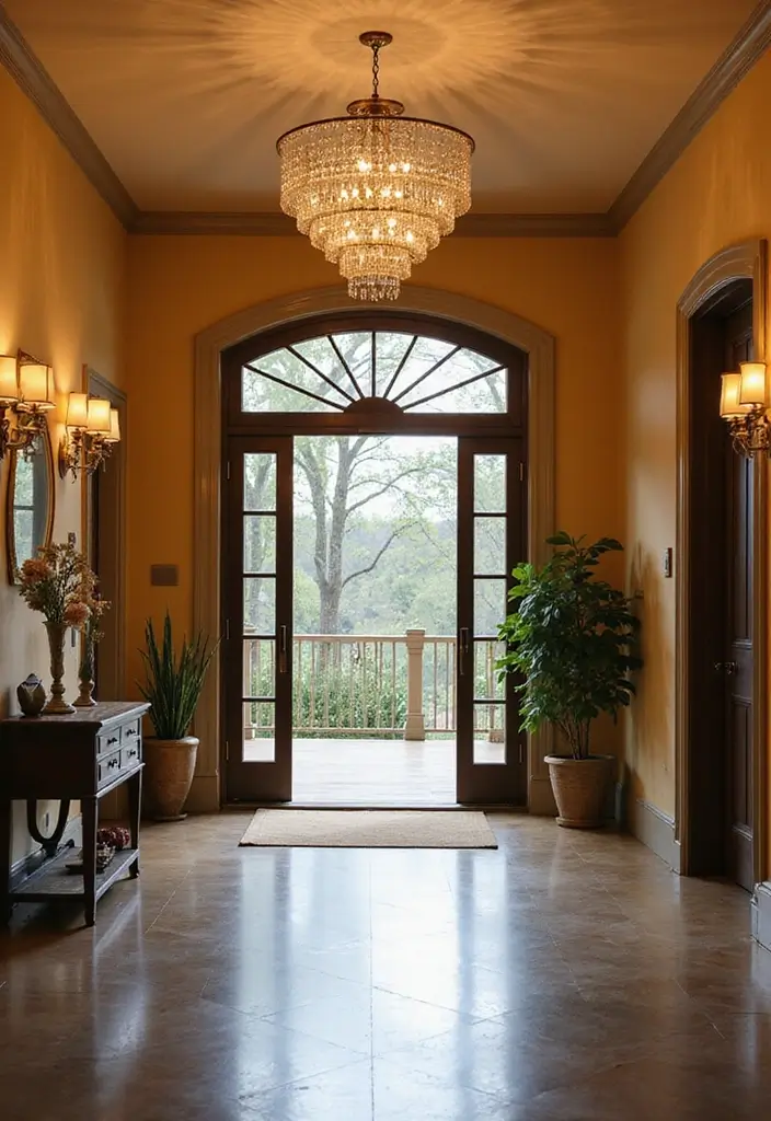 29 Entryway Decor Inspirations That Welcome Guests in Style 20 29 Entryway Decor Inspirations That Welcome Guests in Style - 20. Elegant Lighting Fixtures