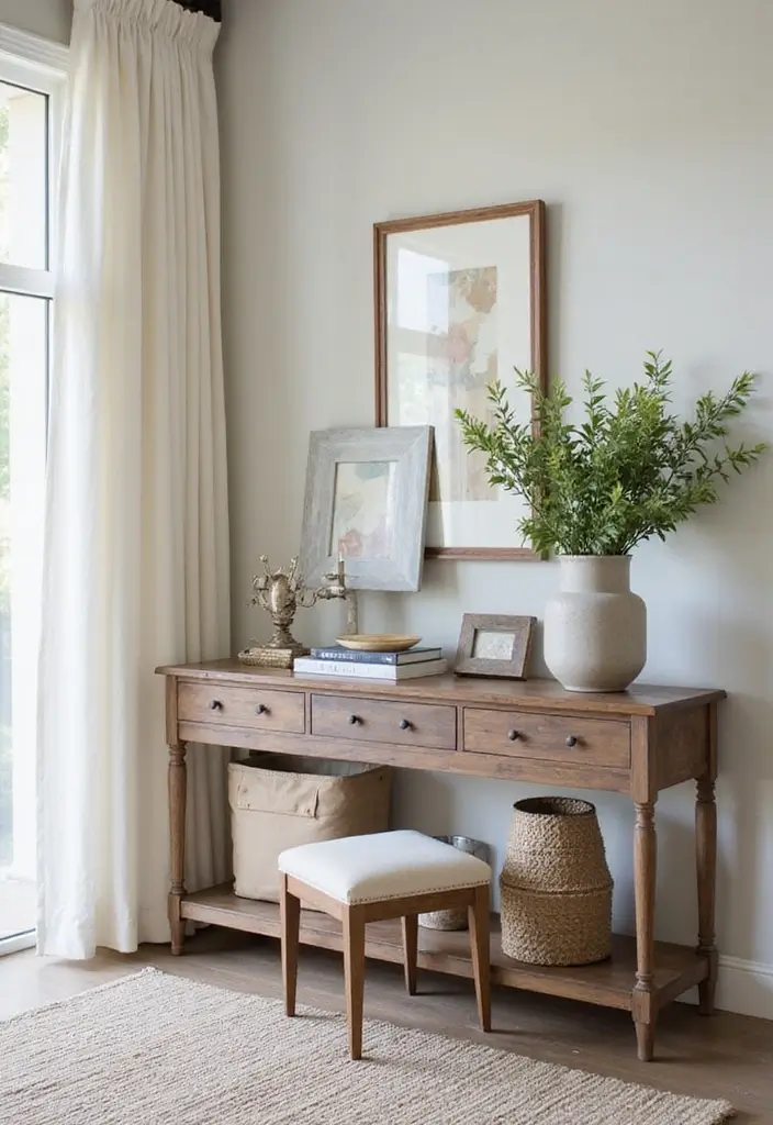 29 Entryway Decor Inspirations That Welcome Guests in Style 24 29 Entryway Decor Inspirations That Welcome Guests in Style - 24. Layering Elements