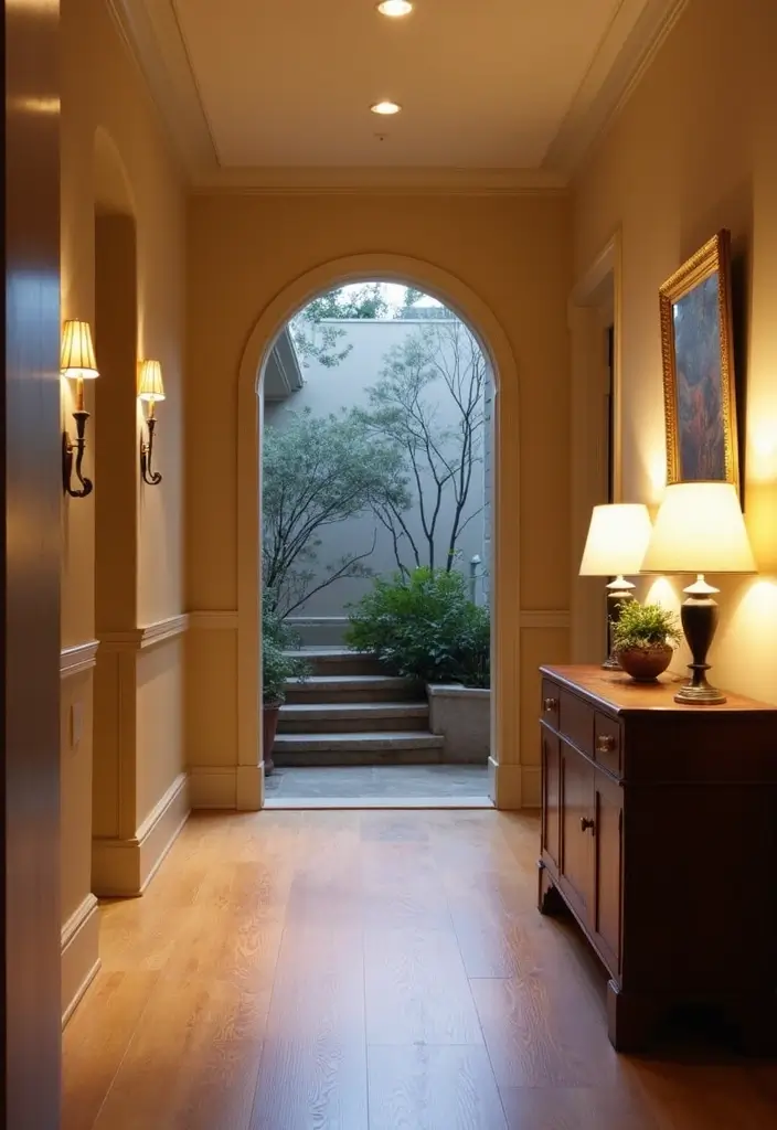 29 Entryway Decor Inspirations That Welcome Guests in Style 25 29 Entryway Decor Inspirations That Welcome Guests in Style - 25. Layered Lighting