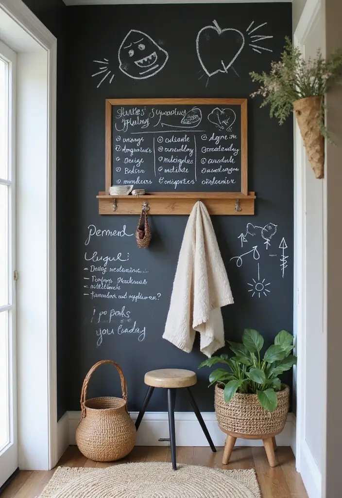 29 Entryway Design Ideas That Instantly Upgrade Your Home 12 29 Entryway Design Ideas That Instantly Upgrade Your Home - 12. Chalkboard Walls for Fun