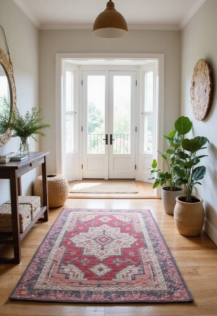 29 Entryway Design Ideas That Instantly Upgrade Your Home 17 29 Entryway Design Ideas That Instantly Upgrade Your Home - 17. Rug Layers for Texture