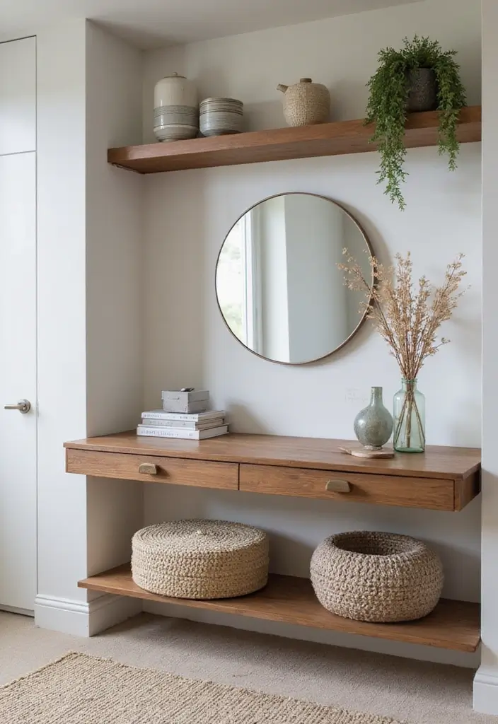 29 Entryway Design Ideas That Instantly Upgrade Your Home 29 29 Entryway Design Ideas That Instantly Upgrade Your Home - 29. Floating Entryway Desks