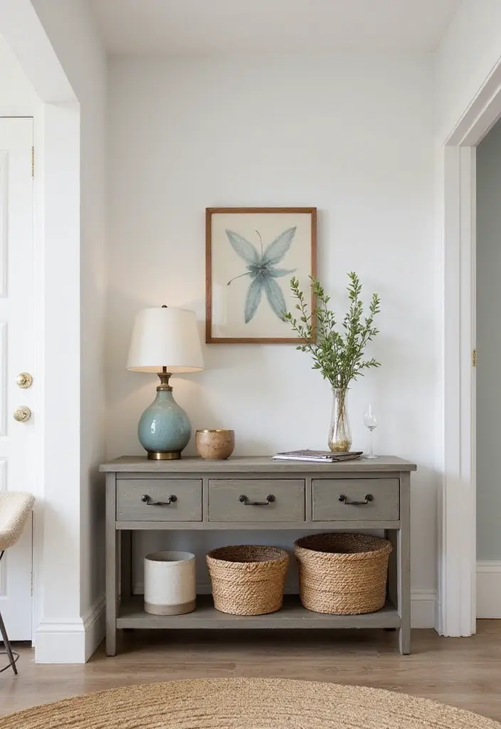 29 Entryway Design Ideas That Instantly Upgrade Your Home 6 29 Entryway Design Ideas That Instantly Upgrade Your Home - 6. Multi-Functional Side Tables