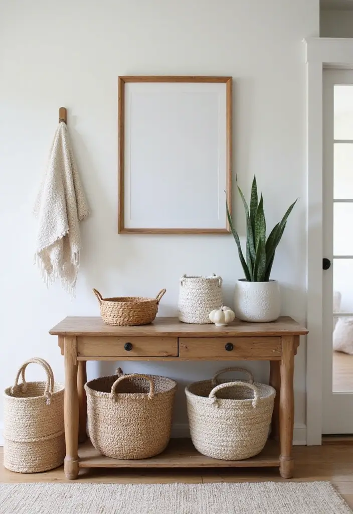 29 Entryway Table Decor Tips That Look Designer-Approved - 13. Opt for Stylish Storage