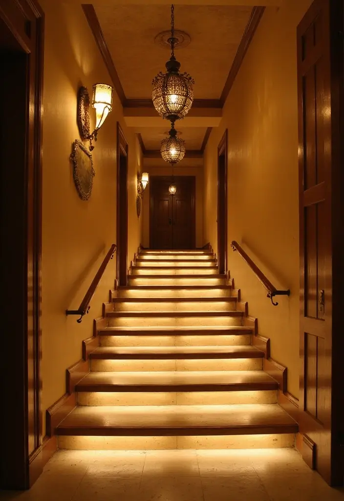 29 Hallway Stairs Inspirations That Maximize Vertical Space 24 29 Hallway Stairs Inspirations That Maximize Vertical Space - 24. Unique Staircase Lighting