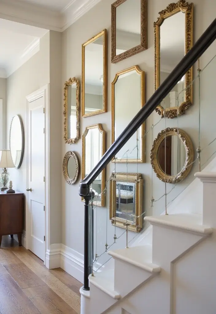 29 Hallway Stairs Inspirations That Maximize Vertical Space 9 29 Hallway Stairs Inspirations That Maximize Vertical Space - 9. Strategically Placed Mirrors