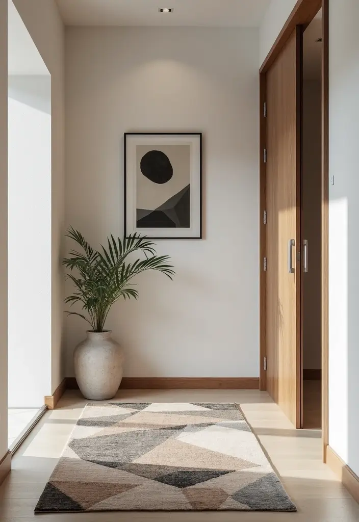 29 Modern Entryway Ideas for a Sleek Minimal Look - 21. Geometric Designs