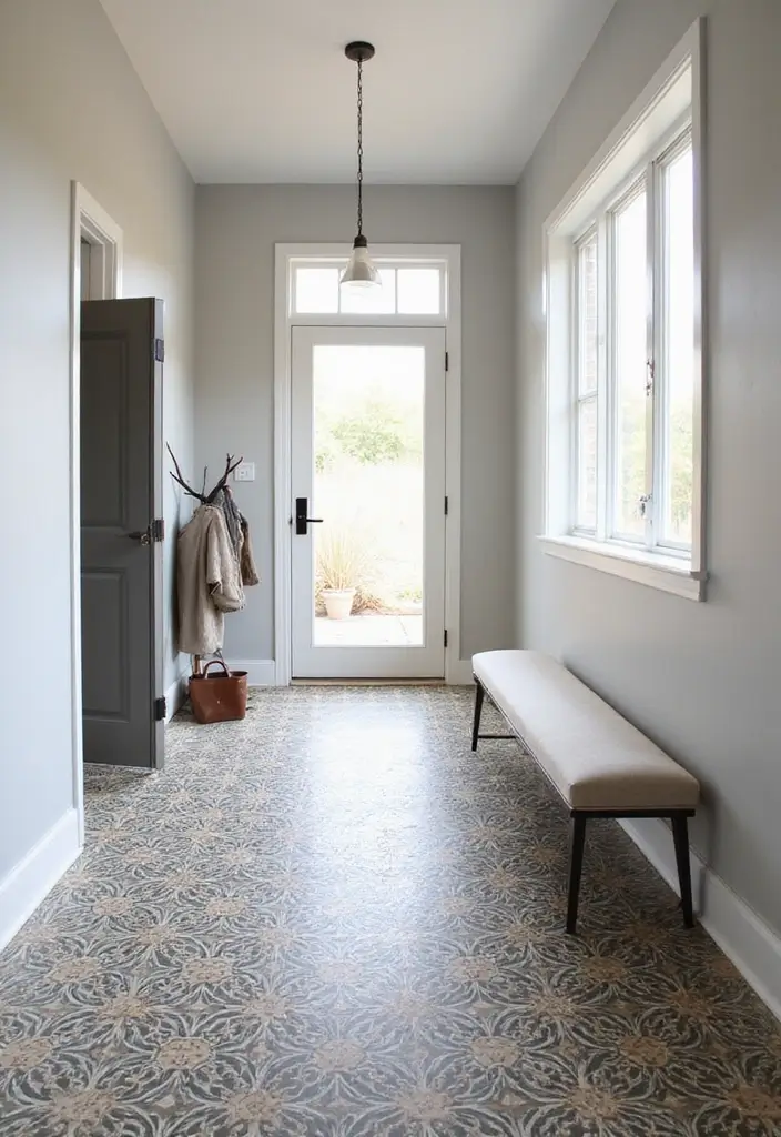 29 Modern Entryway Ideas for a Sleek Minimal Look - 4. Statement Flooring