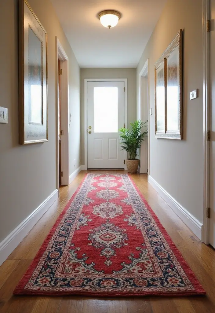 29 Narrow Hallway Ideas That Maximize Small Spaces 11 29 Narrow Hallway Ideas That Maximize Small Spaces - 11. Colorful Runner Rugs