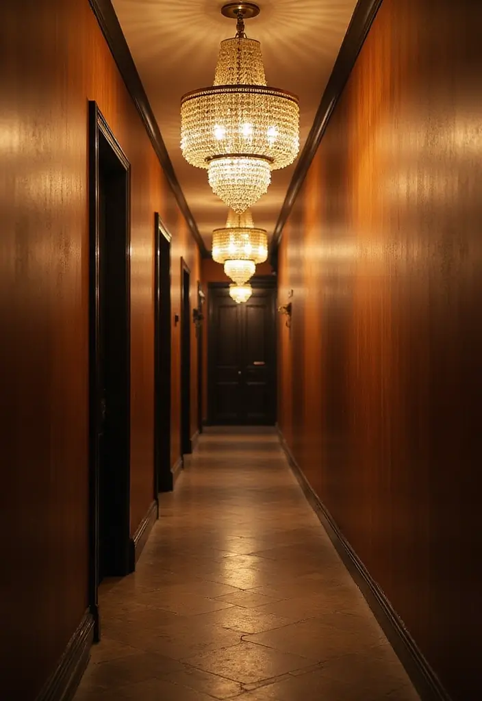 29 Narrow Hallway Ideas That Maximize Small Spaces 19 29 Narrow Hallway Ideas That Maximize Small Spaces - 19. Statement Lighting Fixtures