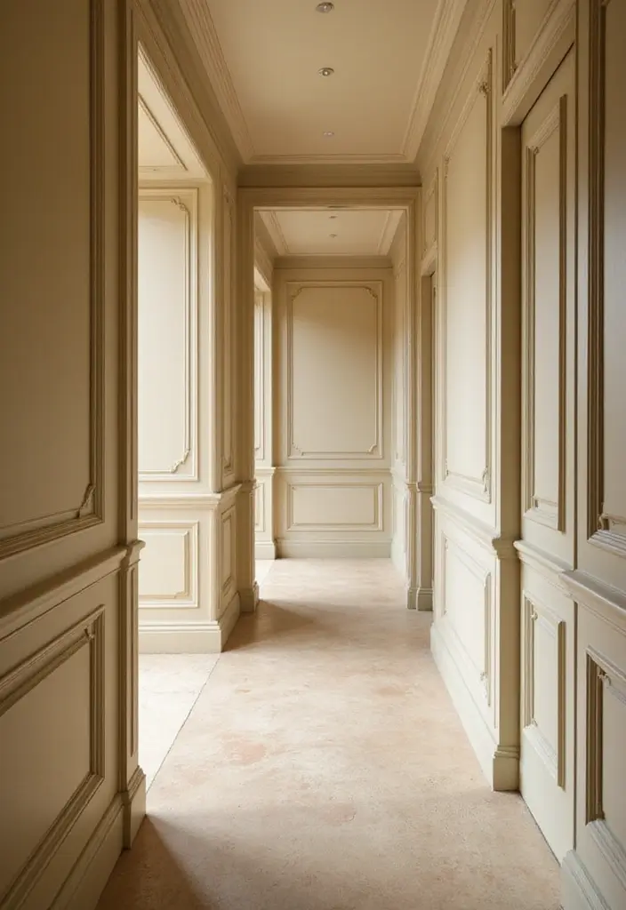 29 Narrow Hallway Ideas That Maximize Small Spaces 25 29 Narrow Hallway Ideas That Maximize Small Spaces - 25. Artistic Wall Molding