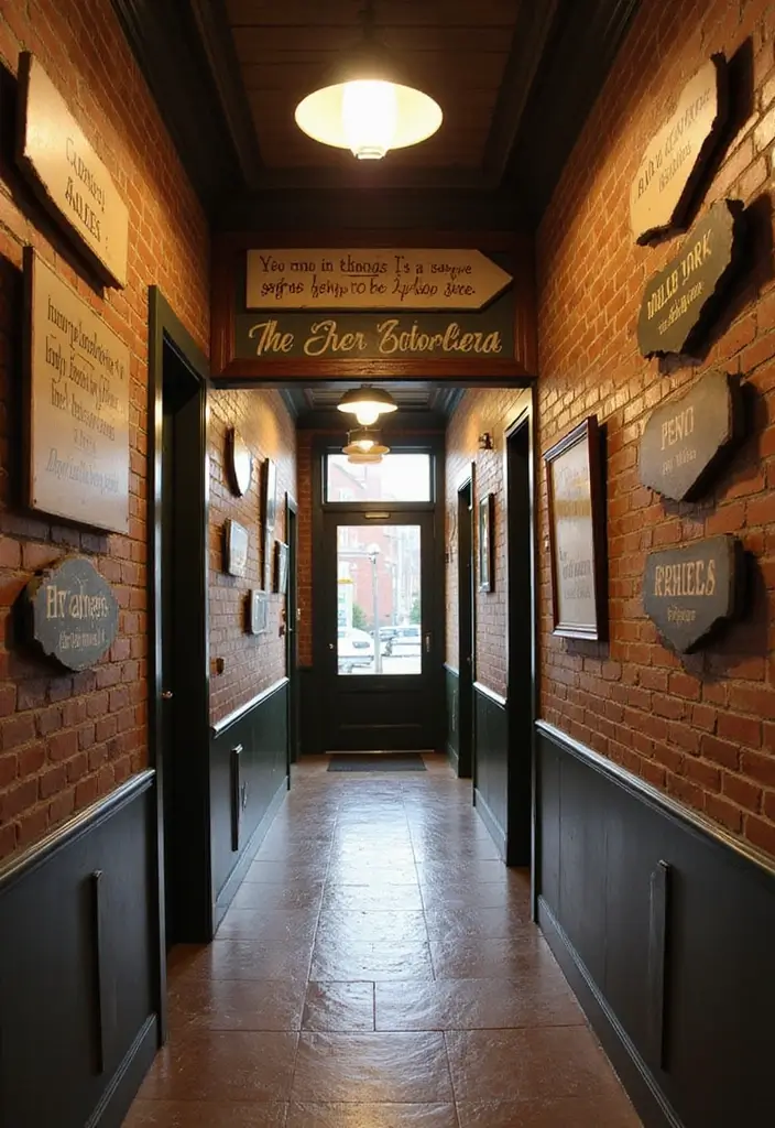 29 Narrow Hallway Ideas That Maximize Small Spaces 27 29 Narrow Hallway Ideas That Maximize Small Spaces - 27. Clever Signage