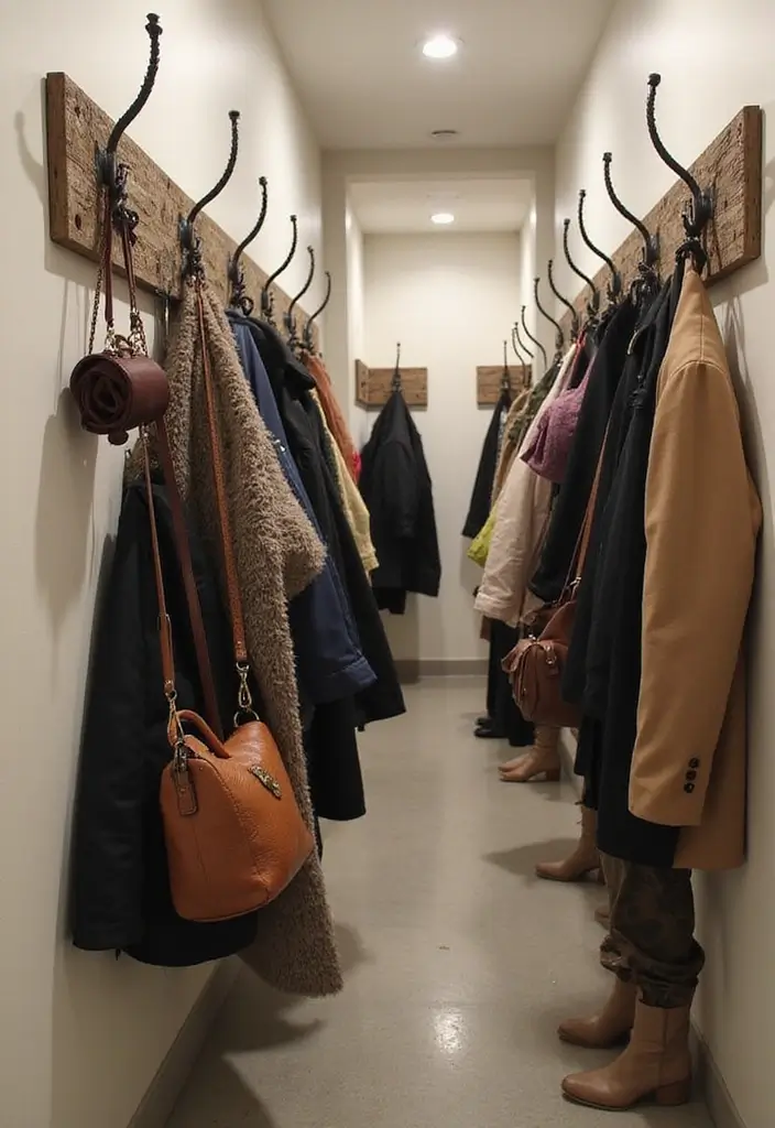 29 Narrow Hallway Ideas That Maximize Small Spaces 5 29 Narrow Hallway Ideas That Maximize Small Spaces - 5. Hooks and Racks