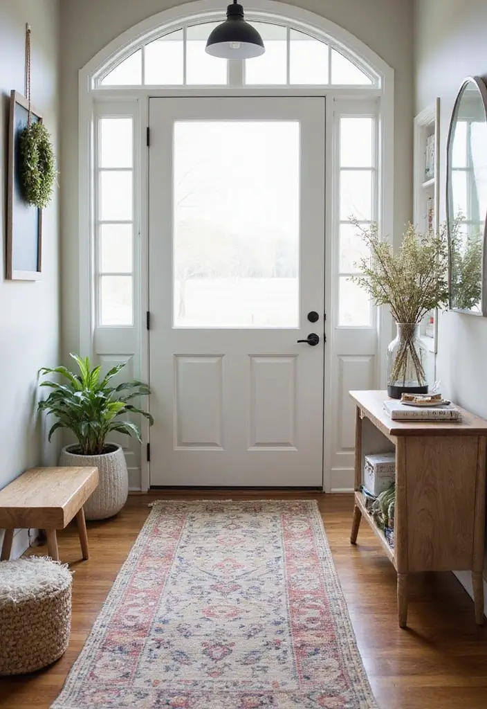 30 Coastal Entryway Ideas That Feel Breezy and Relaxed 15 30 Coastal Entryway Ideas That Feel Breezy and Relaxed - 15. Cozy Rugs
