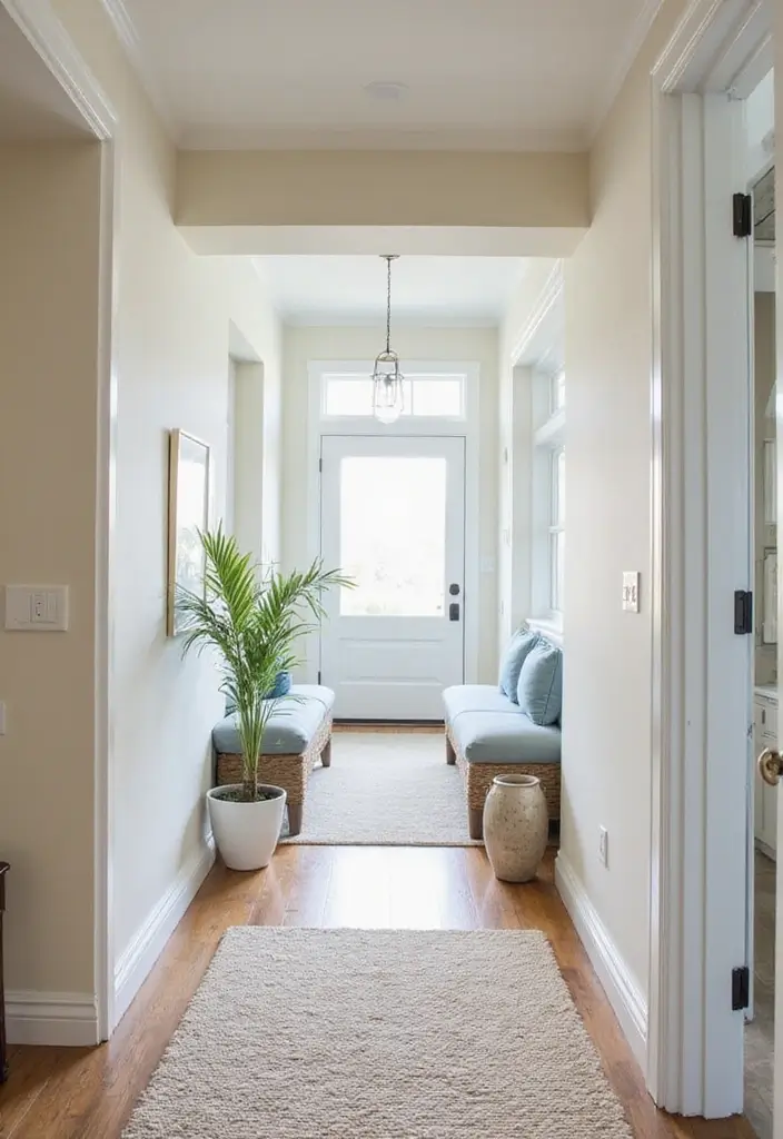 30 Coastal Entryway Ideas That Feel Breezy and Relaxed 2 30 Coastal Entryway Ideas That Feel Breezy and Relaxed - 2. Coastal Color Palette