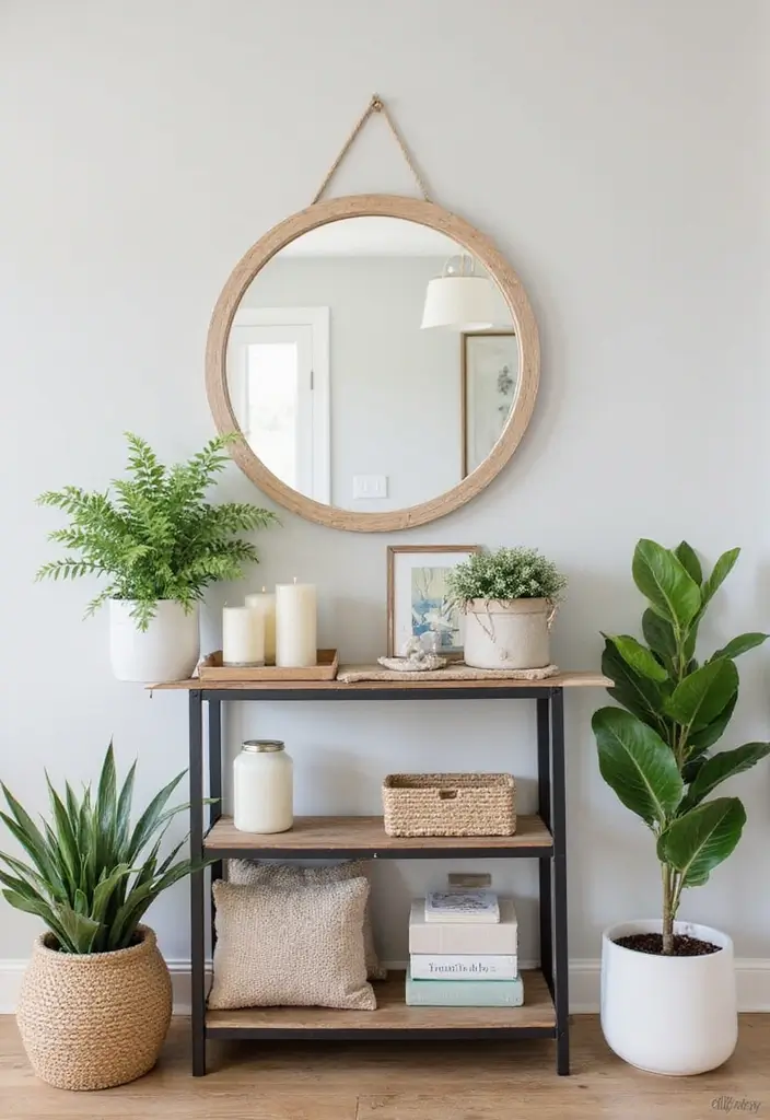 30 Coastal Entryway Ideas That Feel Breezy and Relaxed 23 30 Coastal Entryway Ideas That Feel Breezy and Relaxed - 23. Clustering Decor Items