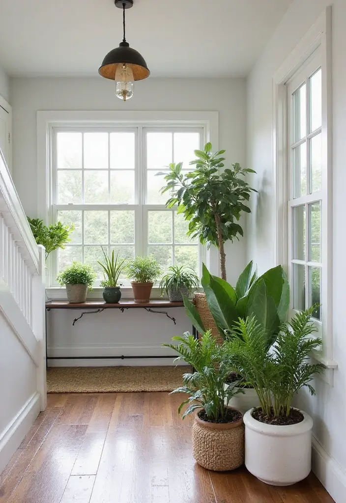 30 Coastal Entryway Ideas That Feel Breezy and Relaxed 7 30 Coastal Entryway Ideas That Feel Breezy and Relaxed - 7. Incorporating Plants