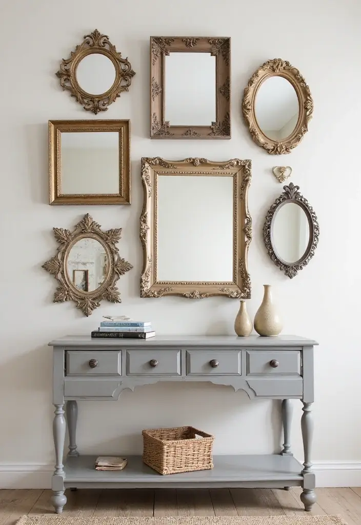 30 Entryway Mirror Ideas That Double the Style 10 30 Entryway Mirror Ideas That Double the Style - 10. Framed Gallery Wall Mirrors