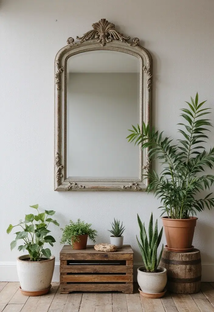 30 Entryway Mirror Ideas That Double the Style 14 30 Entryway Mirror Ideas That Double the Style - 14. Vintage Distressed Mirrors