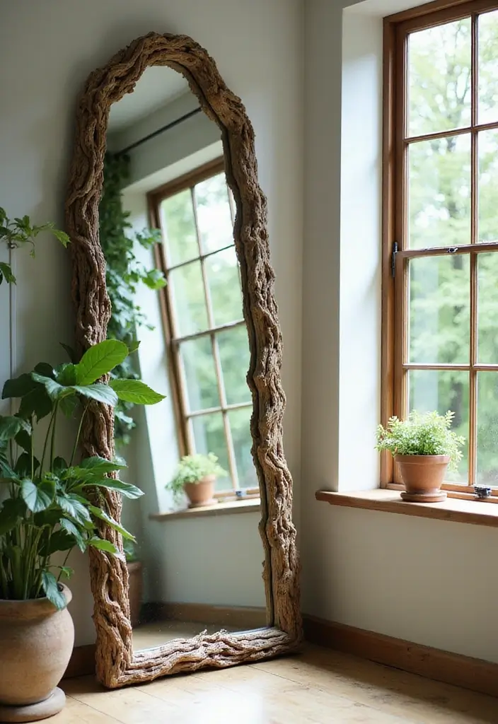 30 Entryway Mirror Ideas That Double the Style 17 30 Entryway Mirror Ideas That Double the Style - 17. Nature-Inspired Mirrors