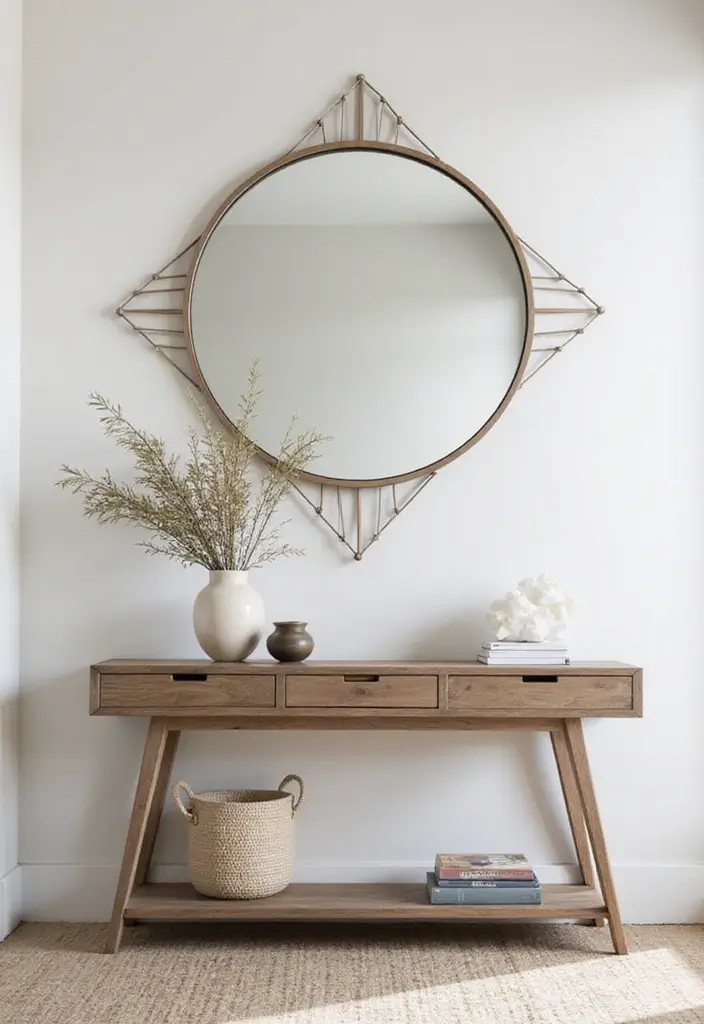 30 Entryway Mirror Ideas That Double the Style 21 30 Entryway Mirror Ideas That Double the Style - 21. Bold Geometric Mirrors