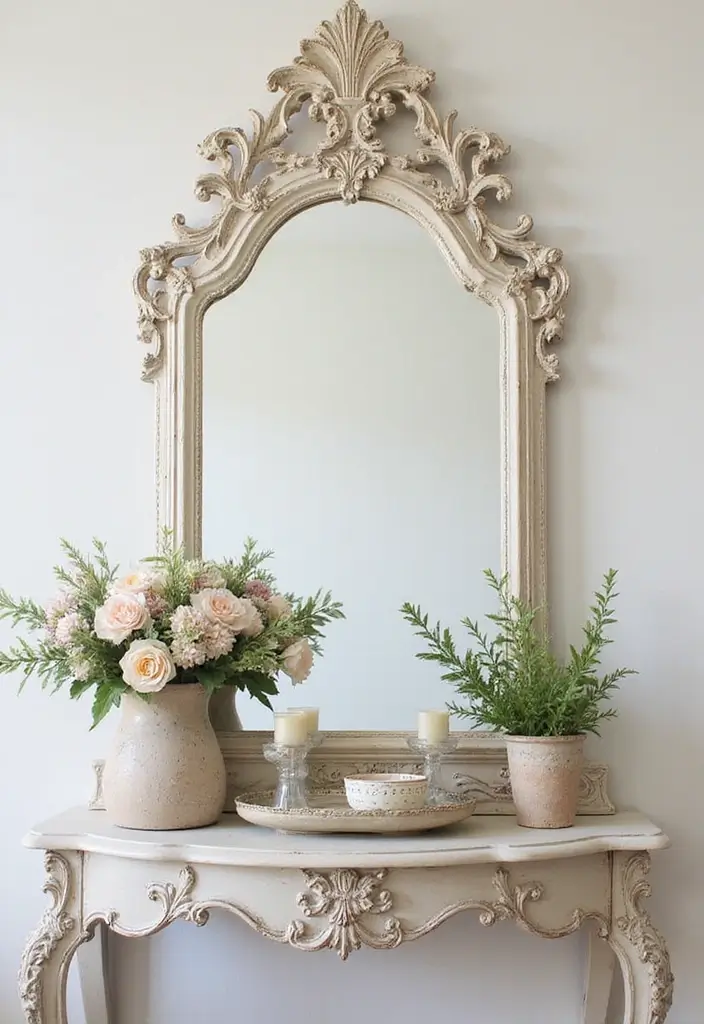 30 Entryway Mirror Ideas That Double the Style 23 30 Entryway Mirror Ideas That Double the Style - 23. Vintage Lace Mirrors