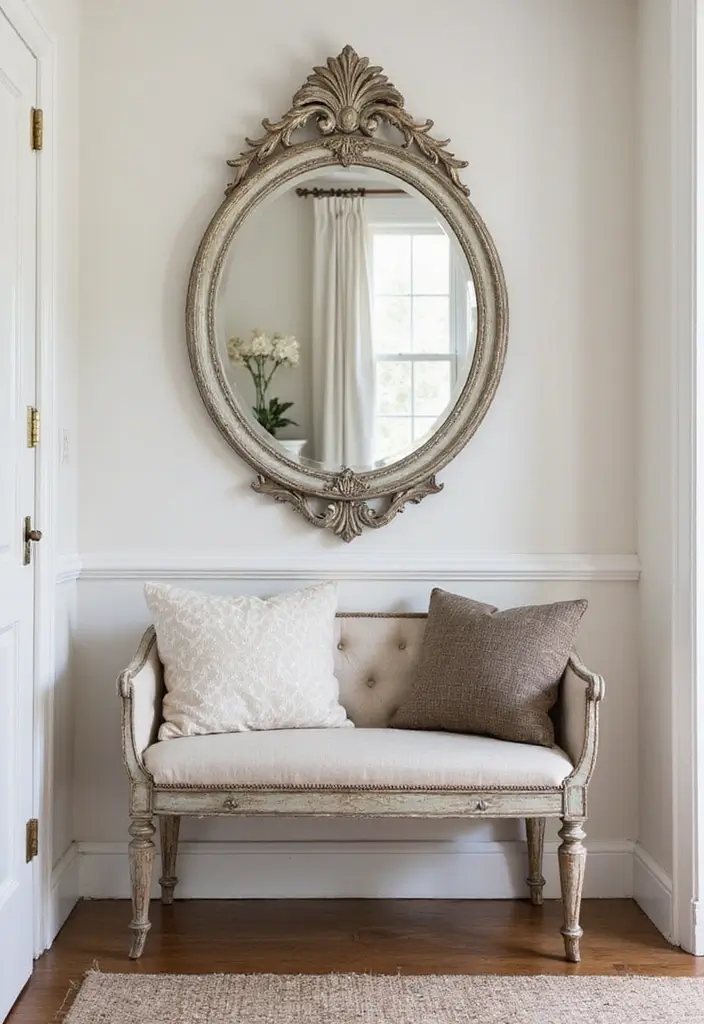 30 Entryway Mirror Ideas That Double the Style 25 30 Entryway Mirror Ideas That Double the Style - 25. Vintage Mirrored Furniture
