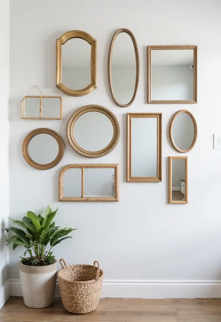 30 Entryway Mirror Ideas That Double the Style 28 30 Entryway Mirror Ideas That Double the Style - 28. Vintage Frame Wall Mirrors