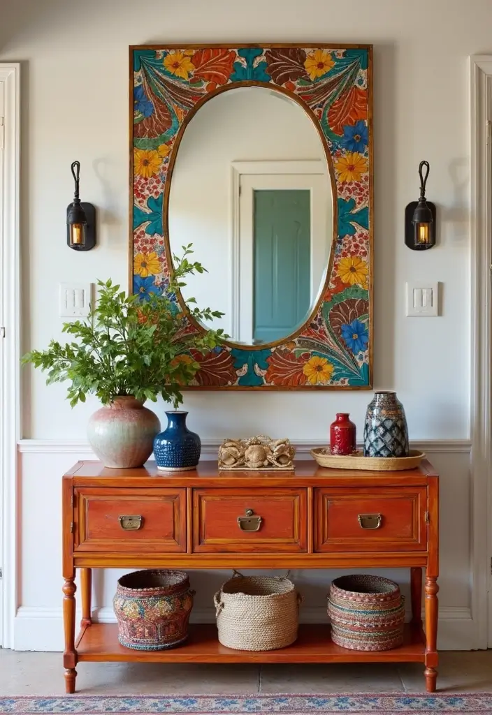 30 Entryway Mirror Ideas That Double the Style 9 30 Entryway Mirror Ideas That Double the Style - 9. Vintage Mosaic Mirrors