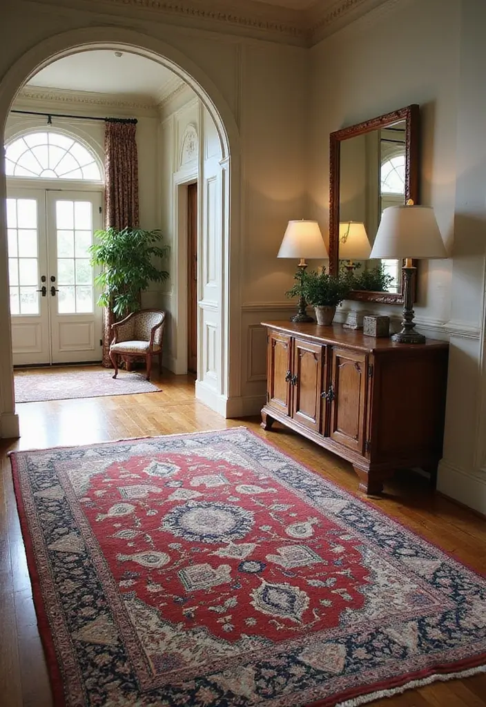 30 Entryway Rug Ideas That Anchor the Whole Space 12 30 Entryway Rug Ideas That Anchor the Whole Space - 12. Vintage Charm with Persian Rugs