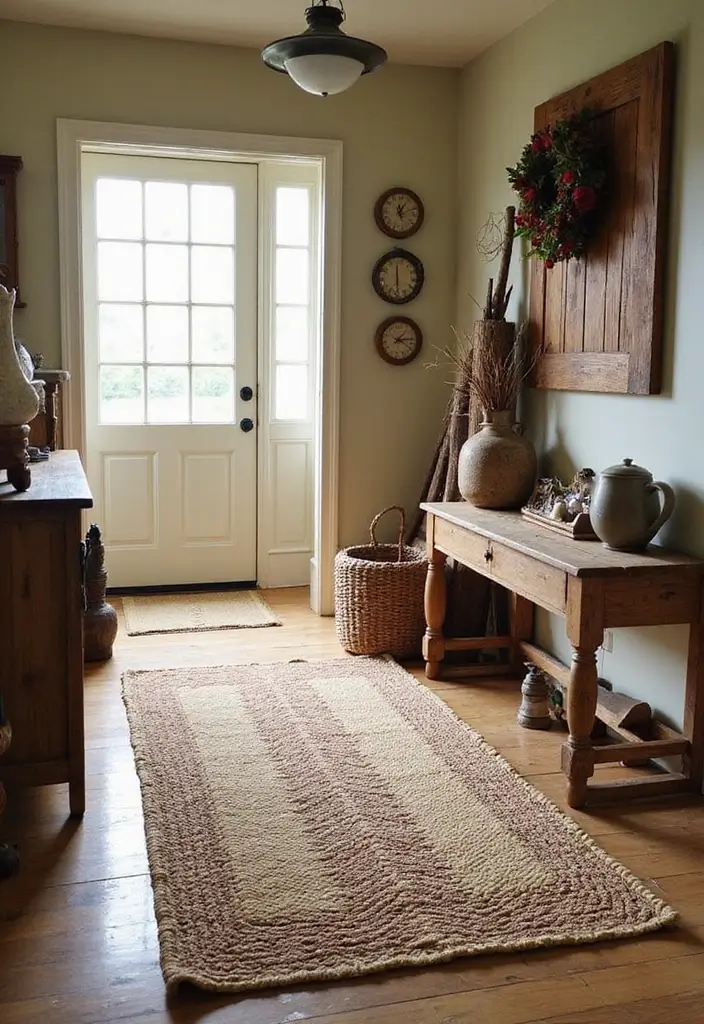 30 Entryway Rug Ideas That Anchor the Whole Space 19 30 Entryway Rug Ideas That Anchor the Whole Space - 19. Vintage Braided Rugs