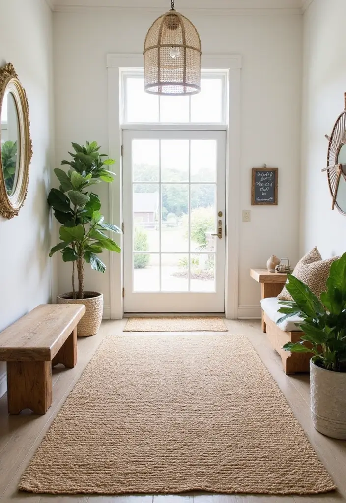 30 Entryway Rug Ideas That Anchor the Whole Space 2 30 Entryway Rug Ideas That Anchor the Whole Space - 2. Jute for a Beachy Vibe