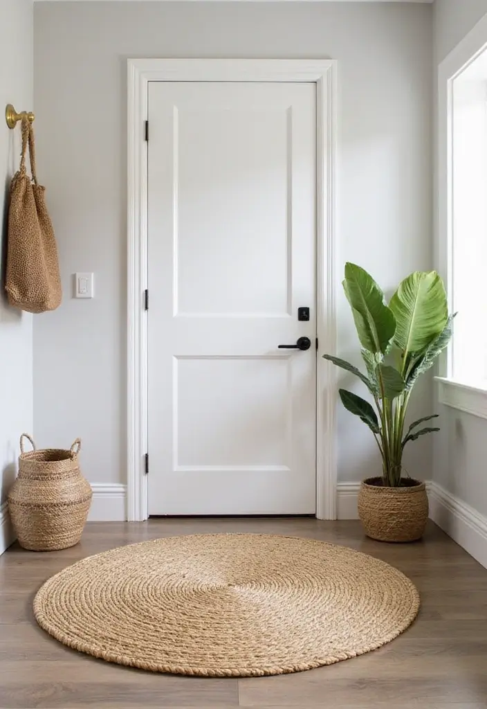 30 Entryway Rug Ideas That Anchor the Whole Space 5 30 Entryway Rug Ideas That Anchor the Whole Space - 5. Handwoven Grass Rugs