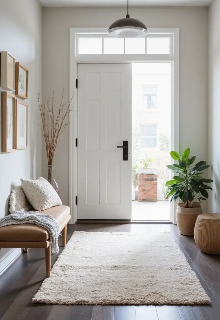 30 Entryway Rug Ideas That Anchor the Whole Space 9 30 Entryway Rug Ideas That Anchor the Whole Space - 9. Minimalist Scandinavian Style