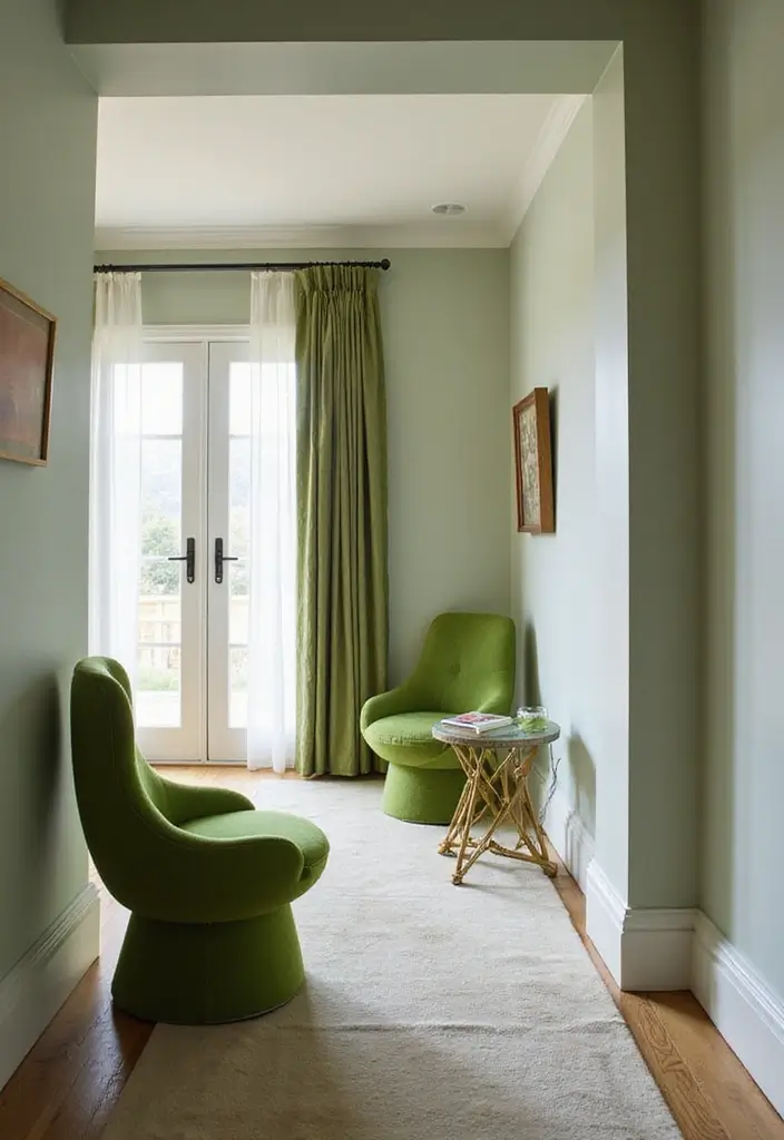 30 Green Hallway Inspirations Full of Fresh Energy 10 30 Green Hallway Inspirations Full of Fresh Energy - 10. Green Statement Furniture