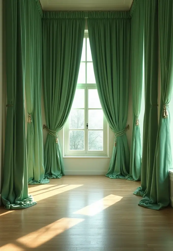 30 Green Hallway Inspirations Full of Fresh Energy 11 30 Green Hallway Inspirations Full of Fresh Energy - 11. Green Curtain Solutions