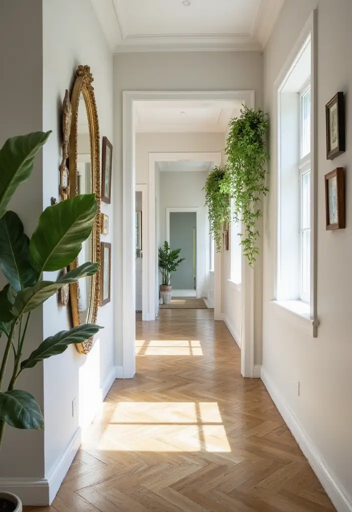 30 Green Hallway Inspirations Full of Fresh Energy 14 30 Green Hallway Inspirations Full of Fresh Energy - 14. Green Decorative Mirrors
