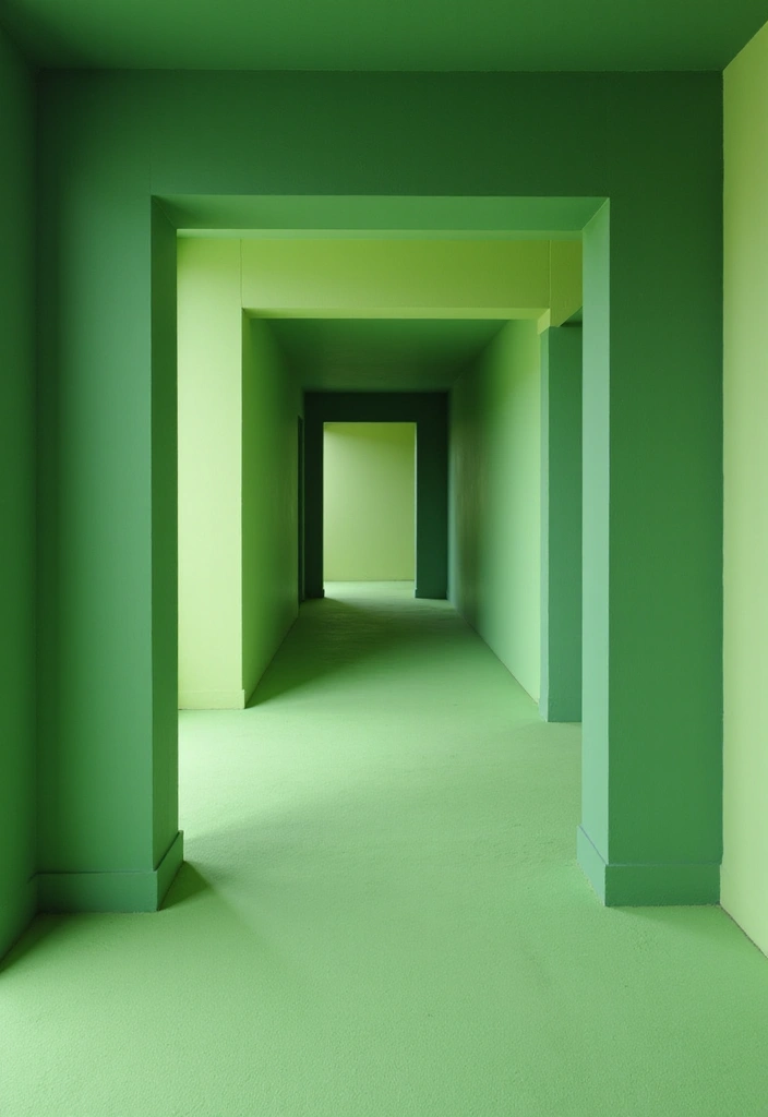 30 Green Hallway Inspirations Full of Fresh Energy 16 30 Green Hallway Inspirations Full of Fresh Energy - 16. Green Color Blocking