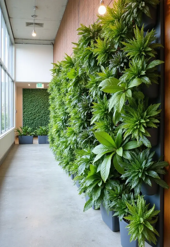 30 Green Hallway Inspirations Full of Fresh Energy 17 30 Green Hallway Inspirations Full of Fresh Energy - 17. Green Wall Planters