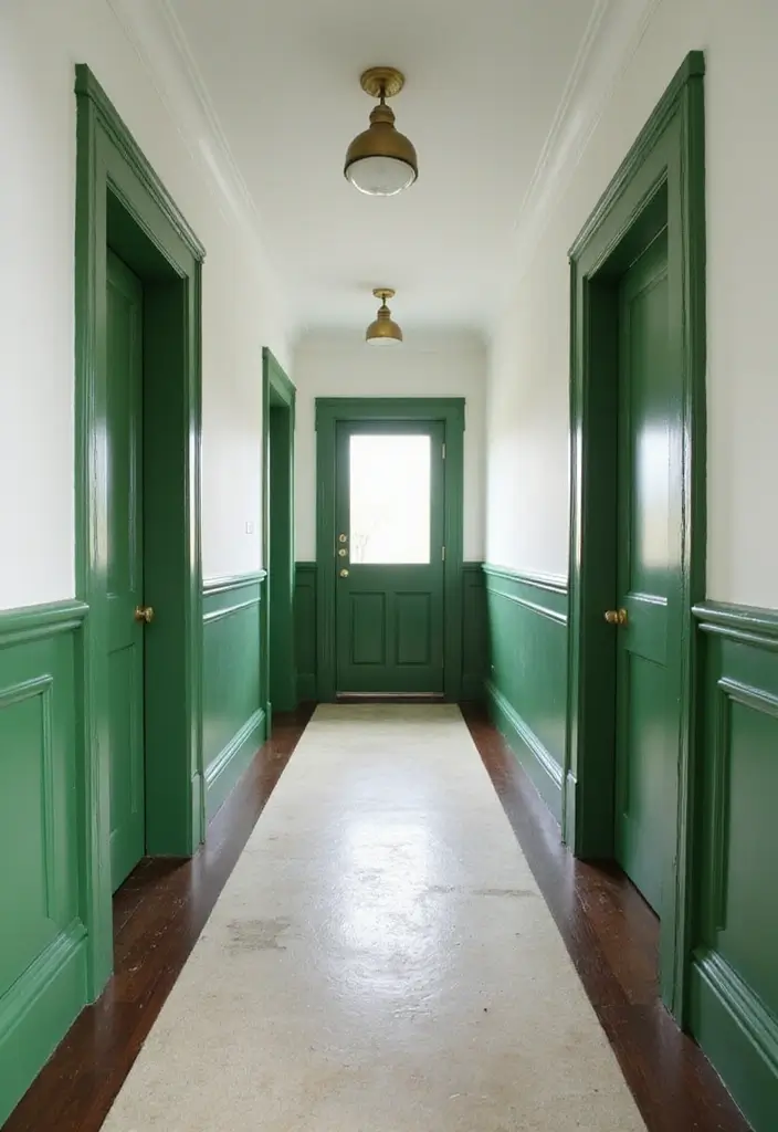 30 Green Hallway Inspirations Full of Fresh Energy 18 30 Green Hallway Inspirations Full of Fresh Energy - 18. Green Paint Accents