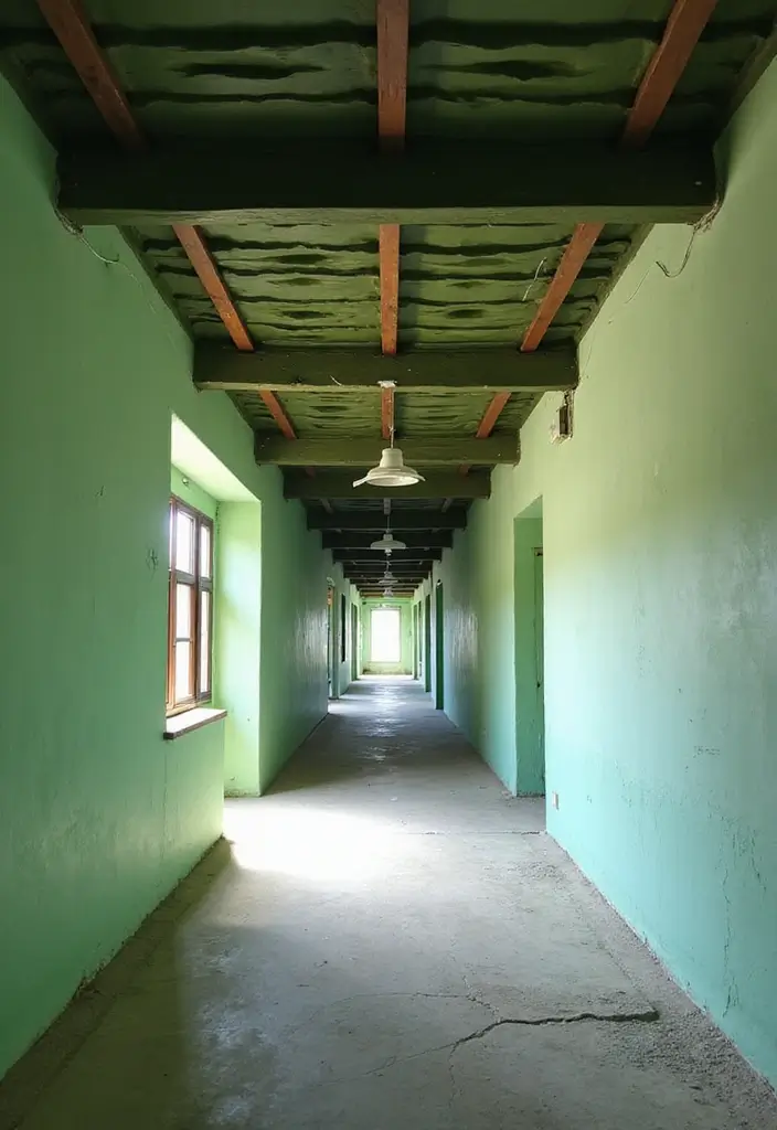 30 Green Hallway Inspirations Full of Fresh Energy 19 30 Green Hallway Inspirations Full of Fresh Energy - 19. Green Ceiling Designs