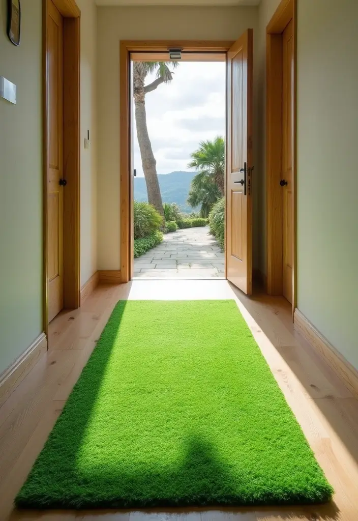30 Green Hallway Inspirations Full of Fresh Energy 22 30 Green Hallway Inspirations Full of Fresh Energy - 22. Green Door Mats