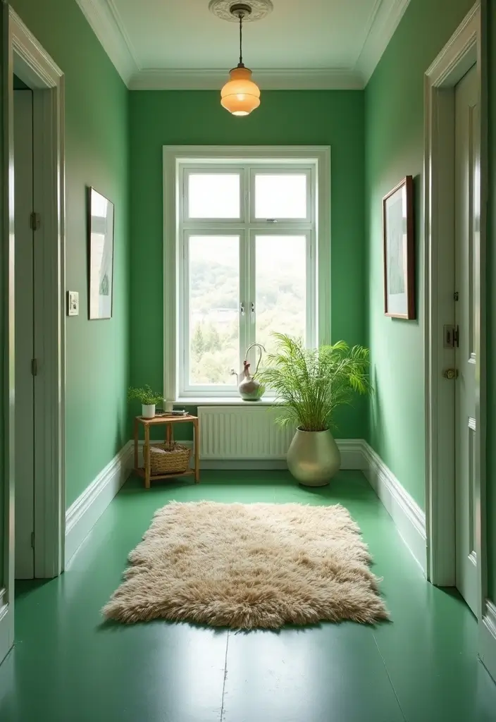 30 Green Hallway Inspirations Full of Fresh Energy 3 30 Green Hallway Inspirations Full of Fresh Energy - 3. Green Painted Floors