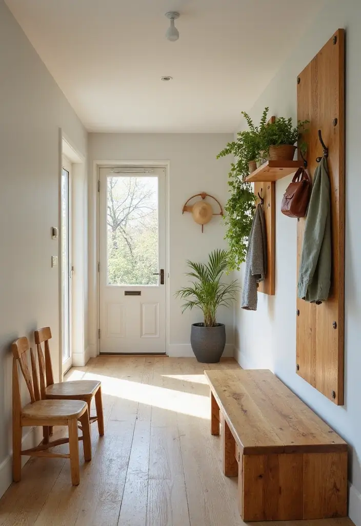 30 Green Hallway Inspirations Full of Fresh Energy 5 30 Green Hallway Inspirations Full of Fresh Energy - 5. Natural Wood Accents