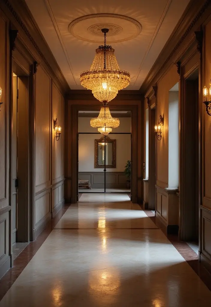 30 Hallway Decorating Ideas That Transform Empty Spaces 20 30 Hallway Decorating Ideas That Transform Empty Spaces - 20. Creative Lighting Fixtures