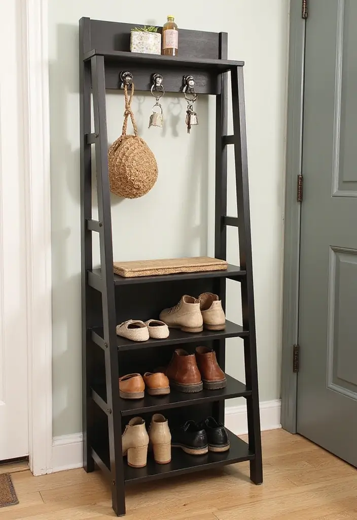 30 Key Holder Entryway Ideas That Are Cute and Practical - 17. Shoe Rack Key Holder